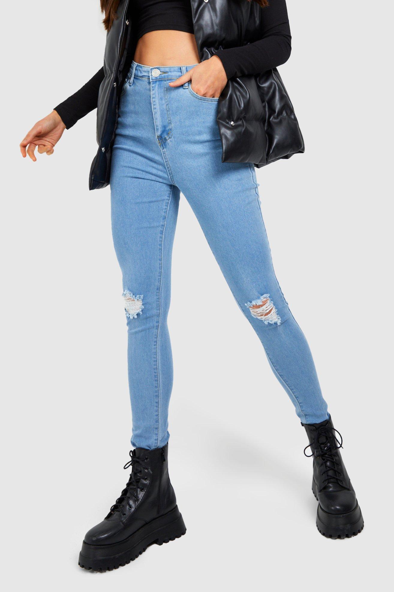 Jean skinny bleu clearance clair